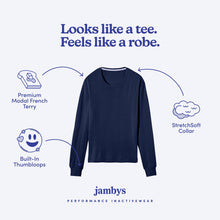 Modal French Terry Long-Sleeve Lounge Tee | Navy