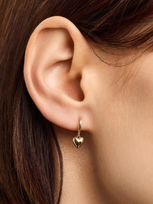 Mini Heart Drop Earrings | 10K Solid Gold