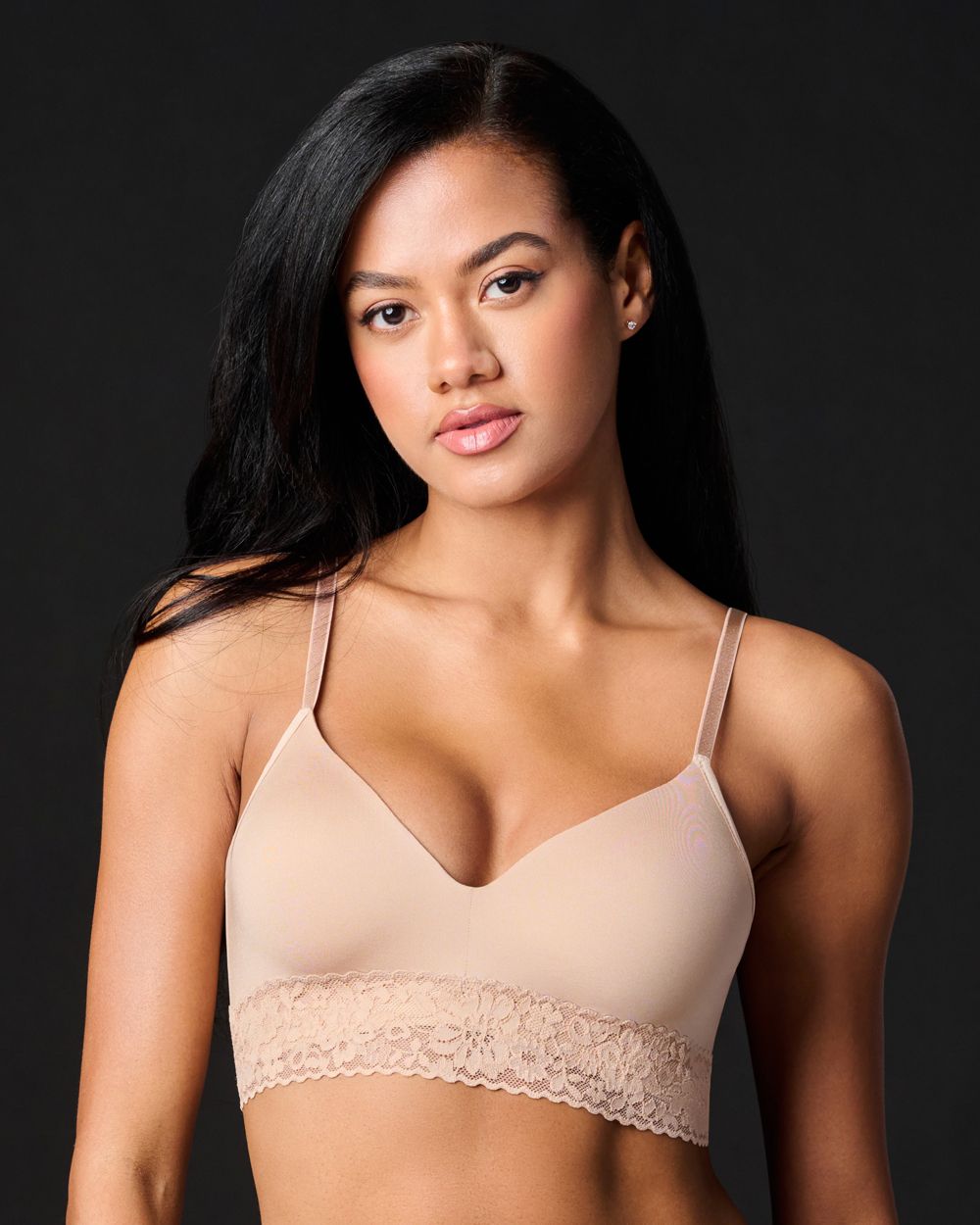 Lace Molded Wireless Bra | Taupe