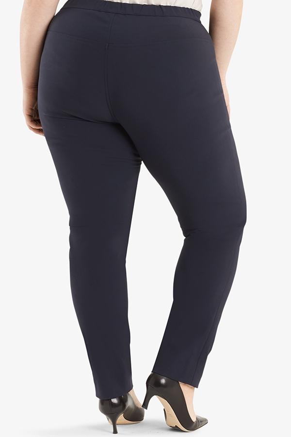 Alt grid image of a woman wearing the Foster pant in dark navy. | Plus Hover | Exclude
