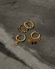 Evil Eye Hoop Huggies  | Silver