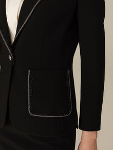 Contrast Detailing Blazer | Black