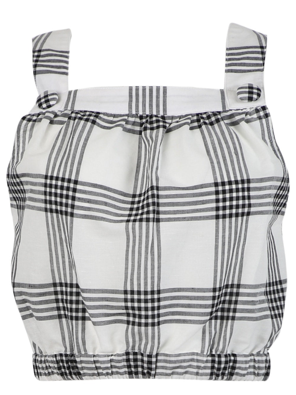 Women | Lisa Marie Fernandez | Blouson Button Top And White Check | Black