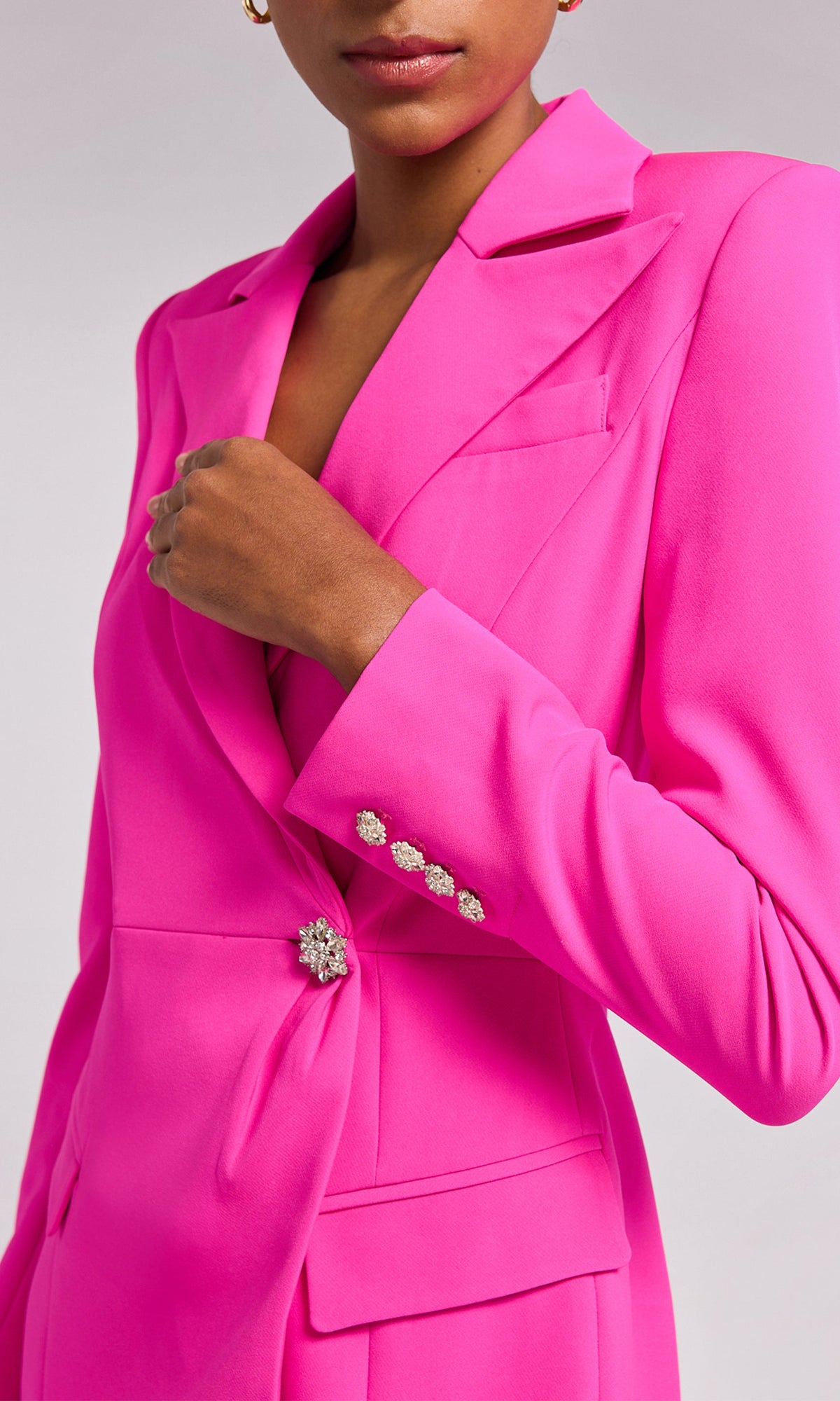 Julissa Crepe Blazer Dress | Magenta