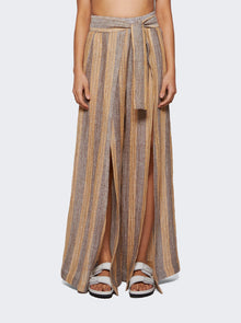 Women | Lisa Marie Fernandez | Farrah Wrap Pant | Siena Natural Striped Chios Gauze