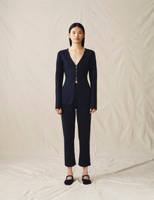Womens | The High-Waisted Knit Pant | Midnight