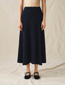 Womens | The Knit Skirt | Navy Melange