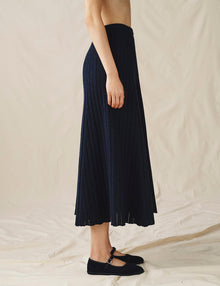 Womens | The Knit Skirt | Navy Melange