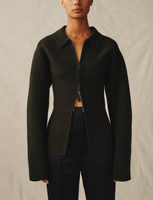 Womens | The Sculpted Zip Jacket | Spruce