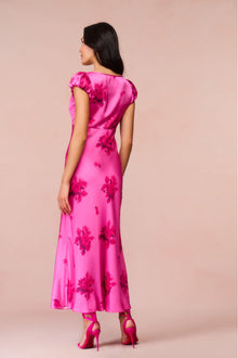 Joelette Floral Satin Maxi Dress | Raspberry Rose