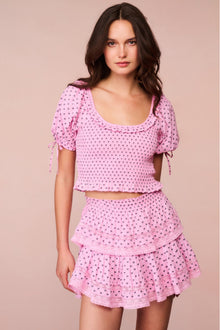 Ruffle Mini Cotton Bow Skirt | Classic Pink