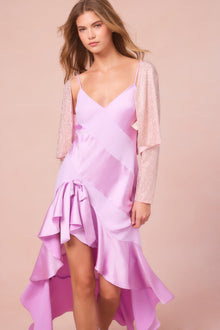 Mallee Satin Asymmetrical Dress | English Lavender