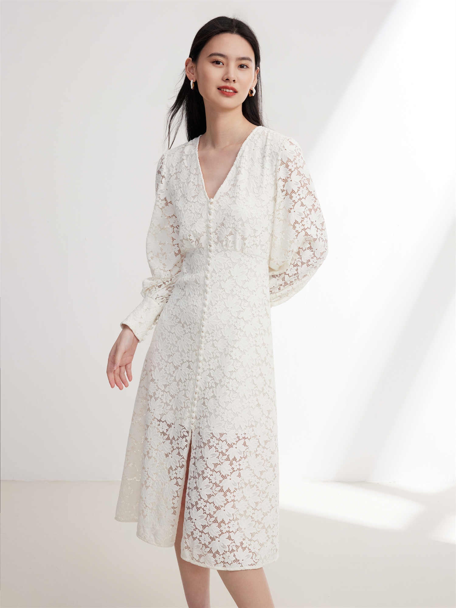 Lace Dress | White