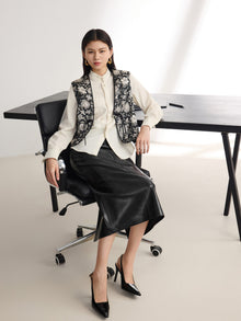 Floral Print Vest | Black