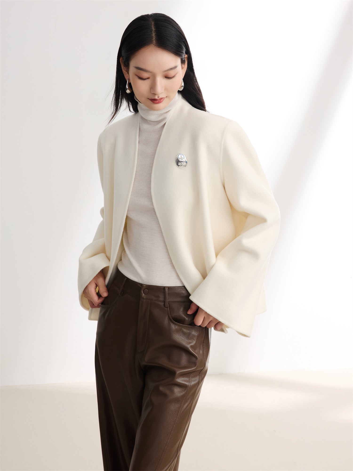 Selected Cashmere Coat | White