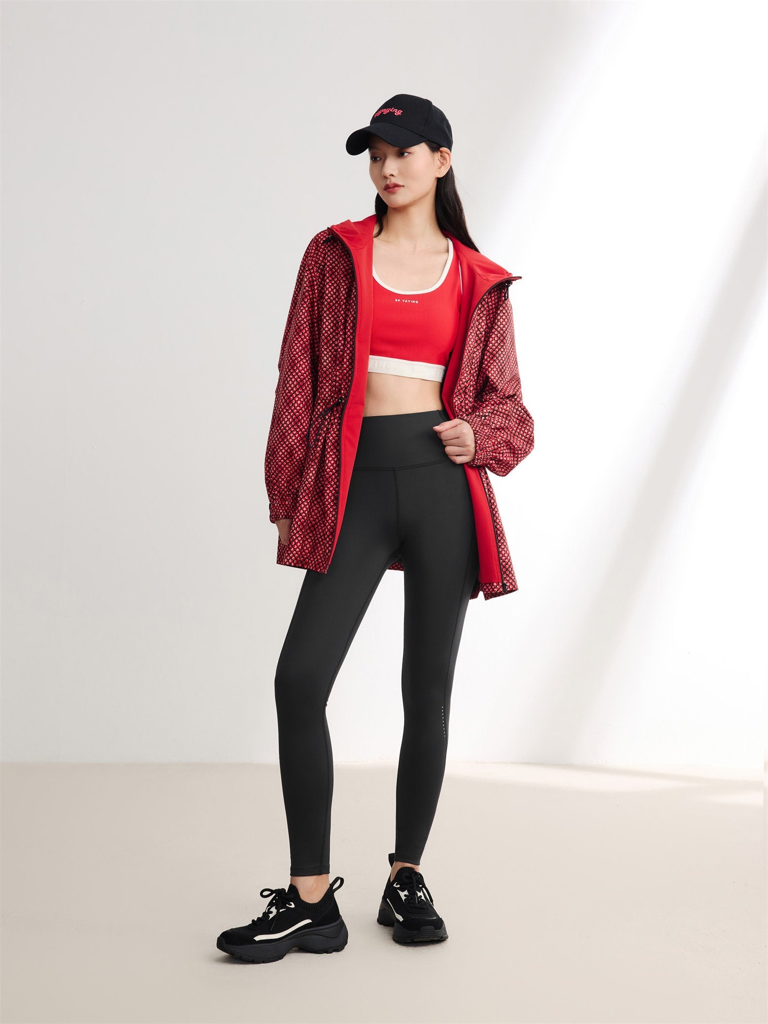 Hooded Printed Sweatshirt | Red