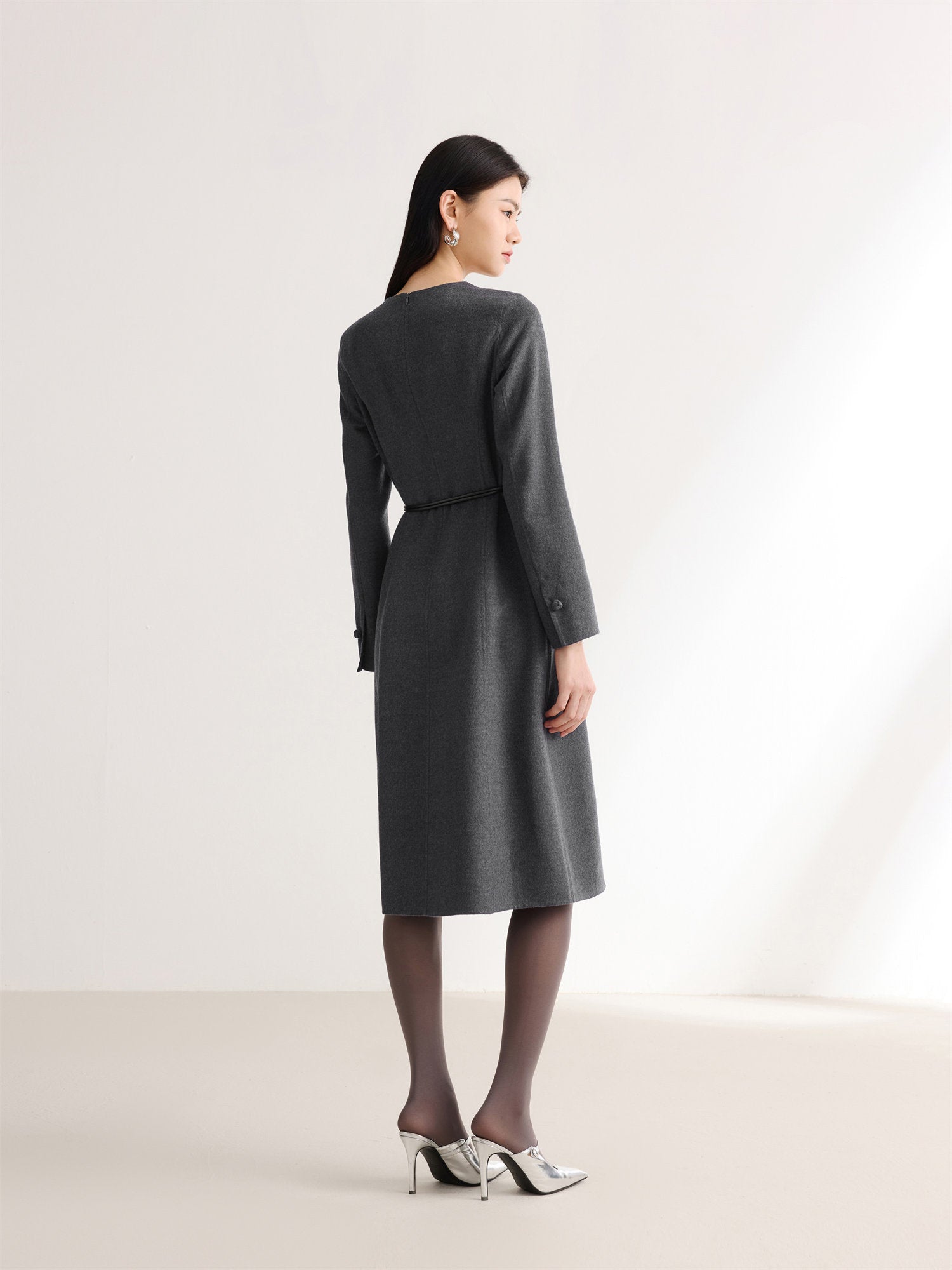 Office Commuter Straight Skirt | Grey
