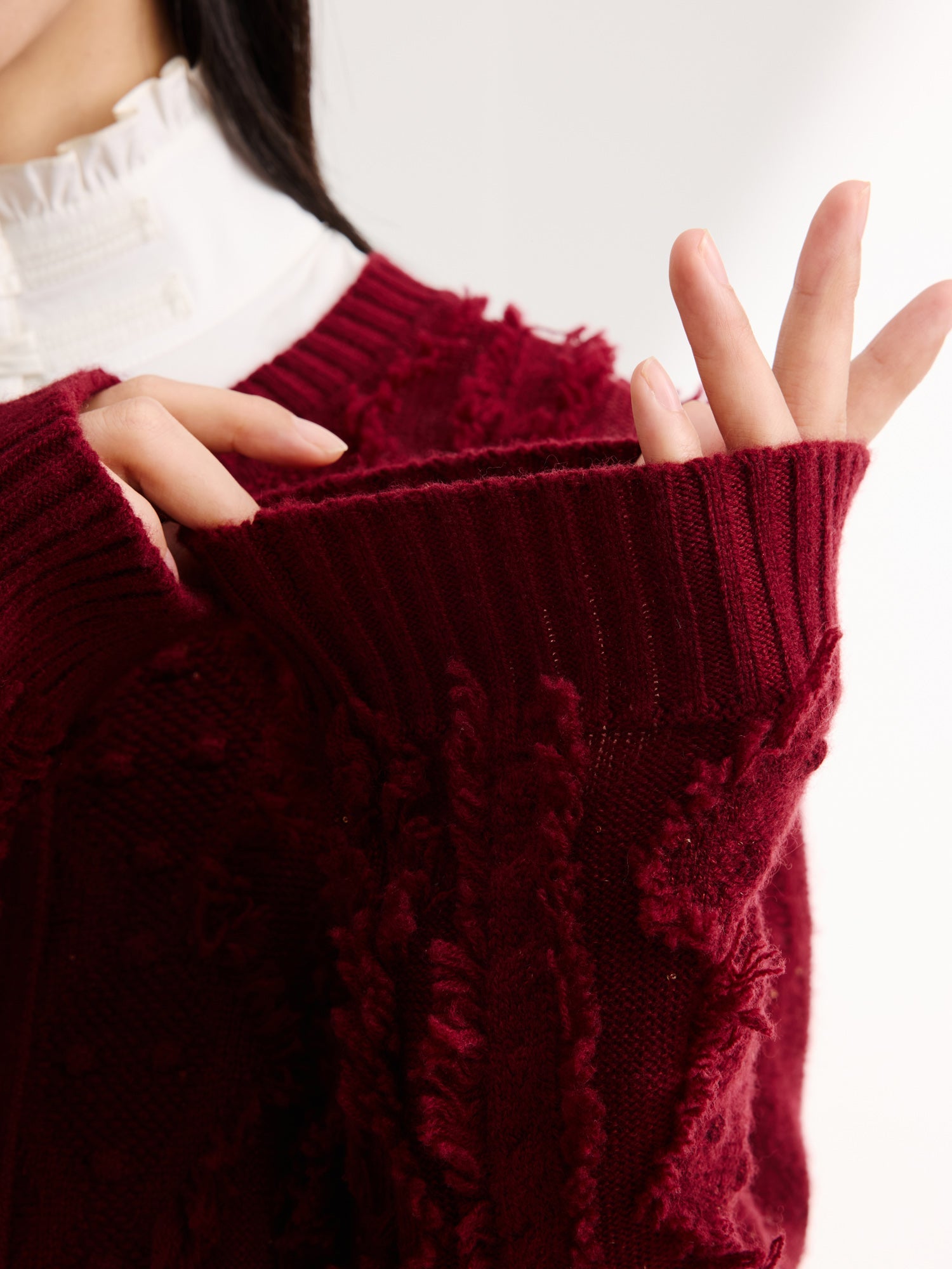 Knit Sweater | Wine Red
