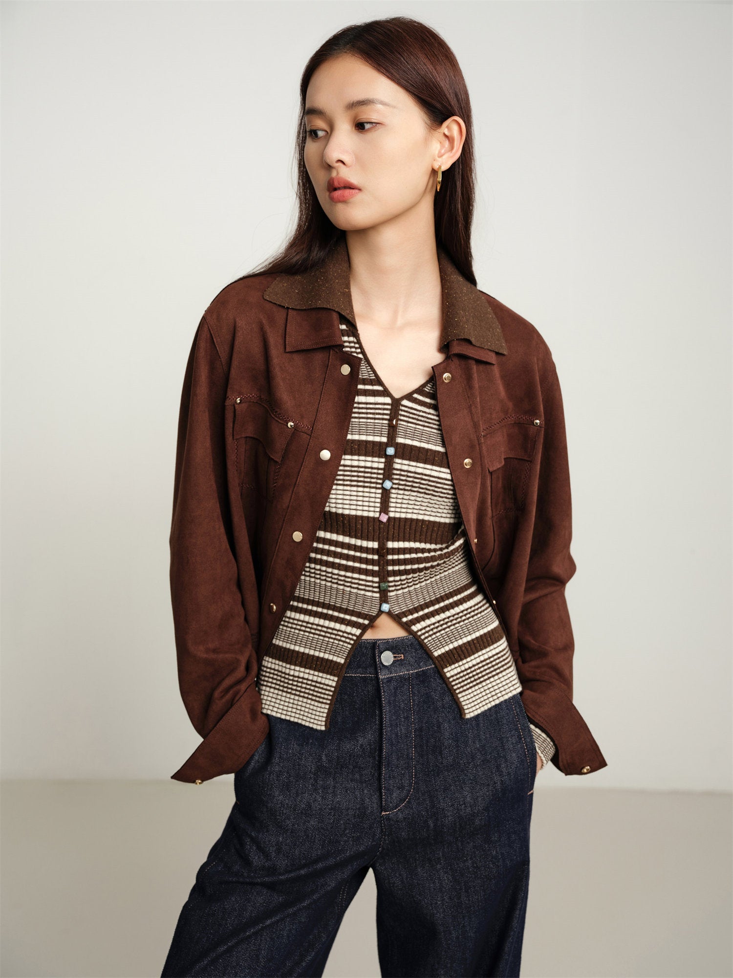 Collared Pullover | Brown