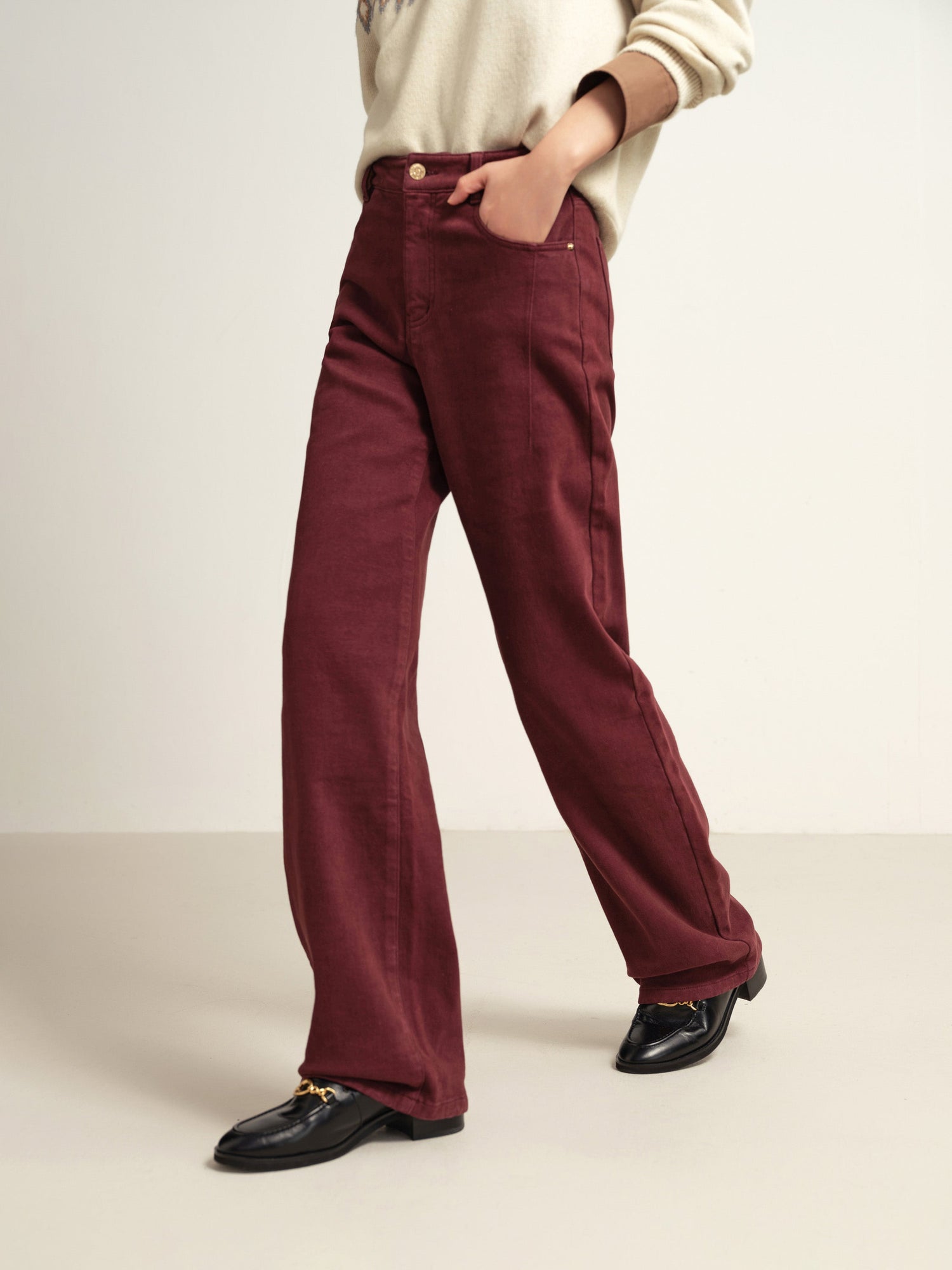 Slim Fit Pants | Burgundy