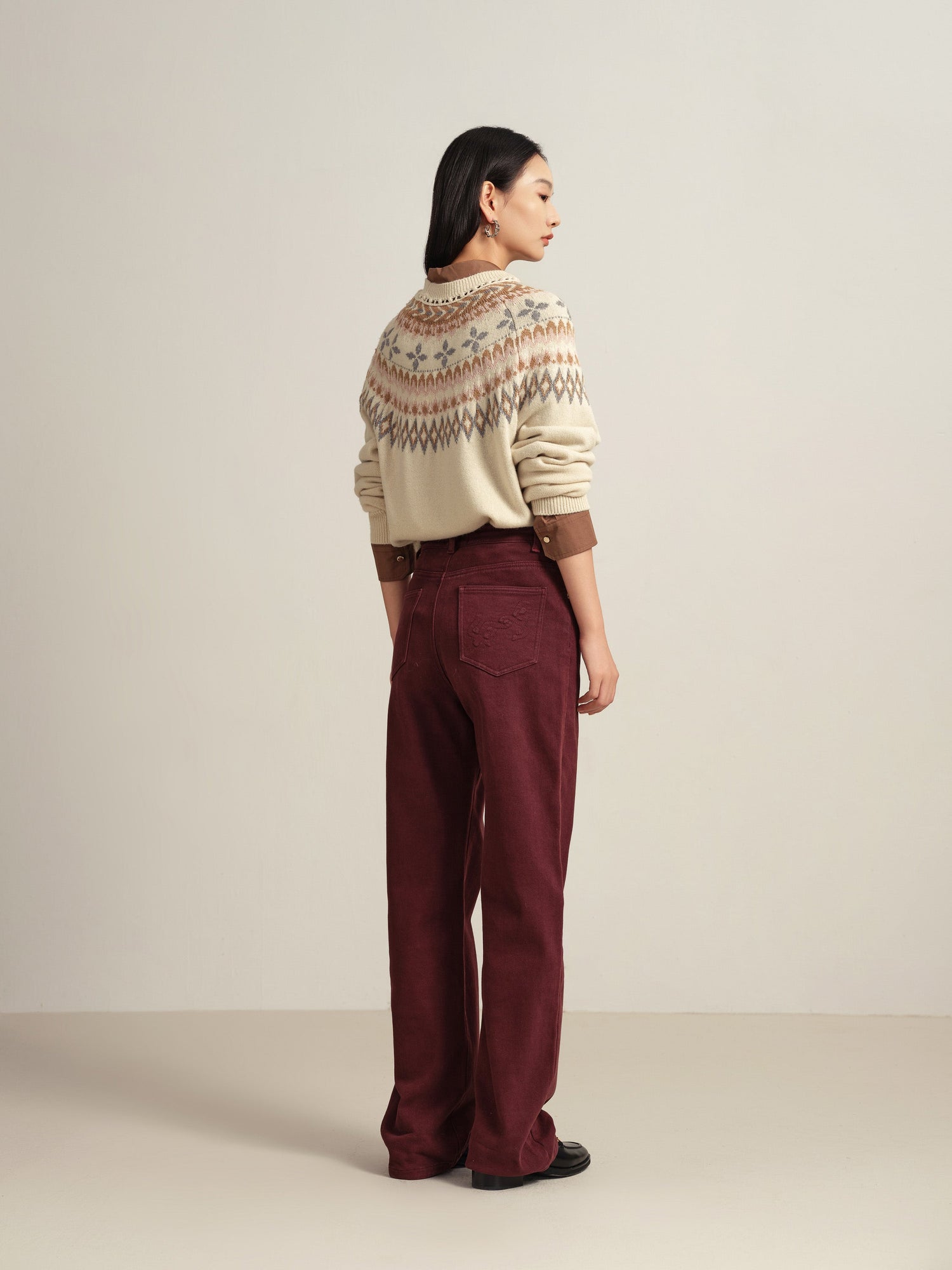 Slim Fit Pants | Burgundy