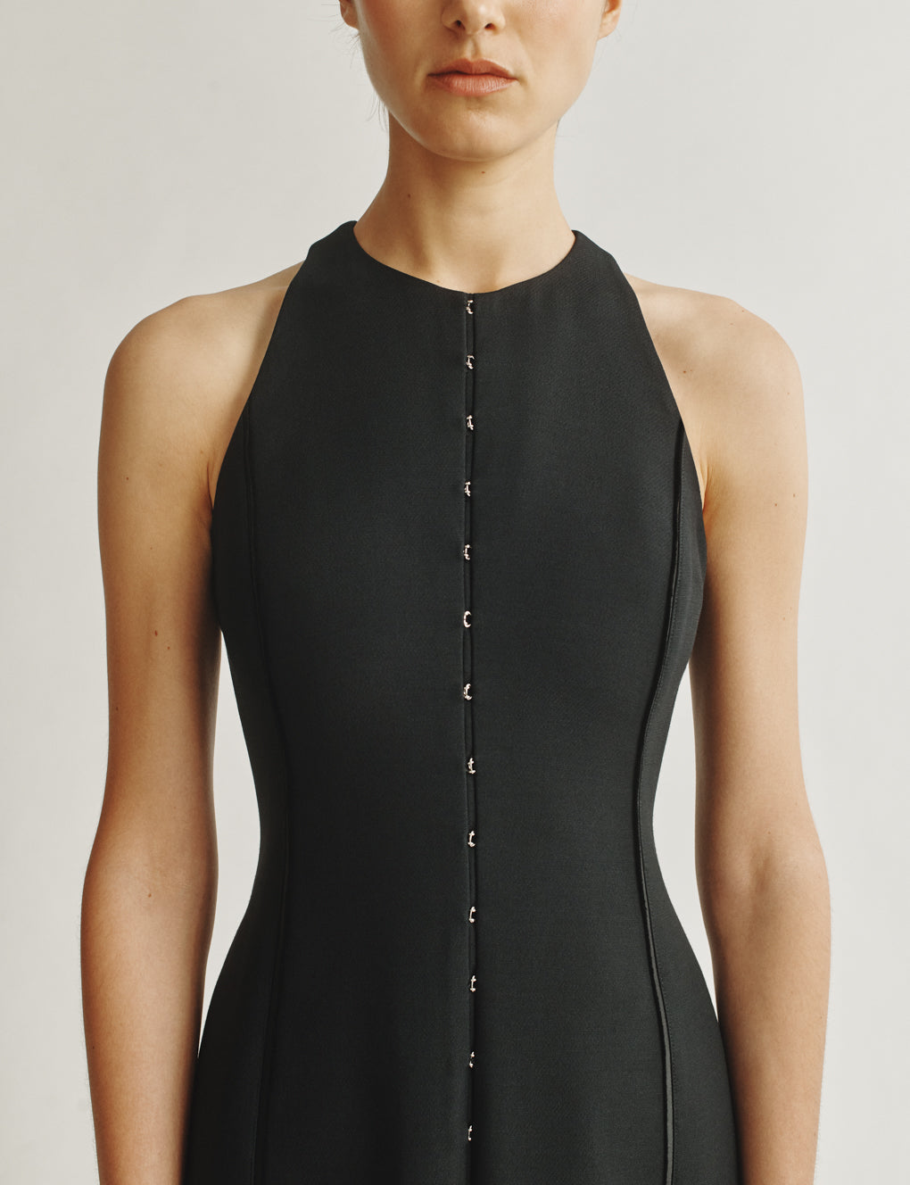 Womens | The Albers Dress in Structured Wool-Silk | Black