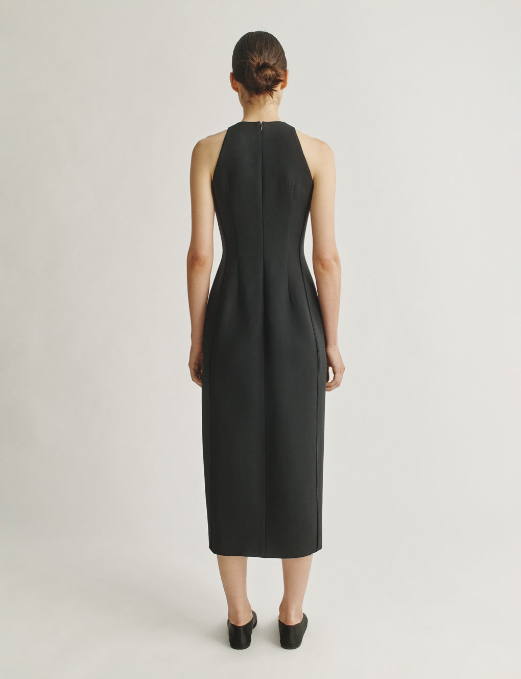 Womens | The Albers Dress in Structured Wool-Silk | Black