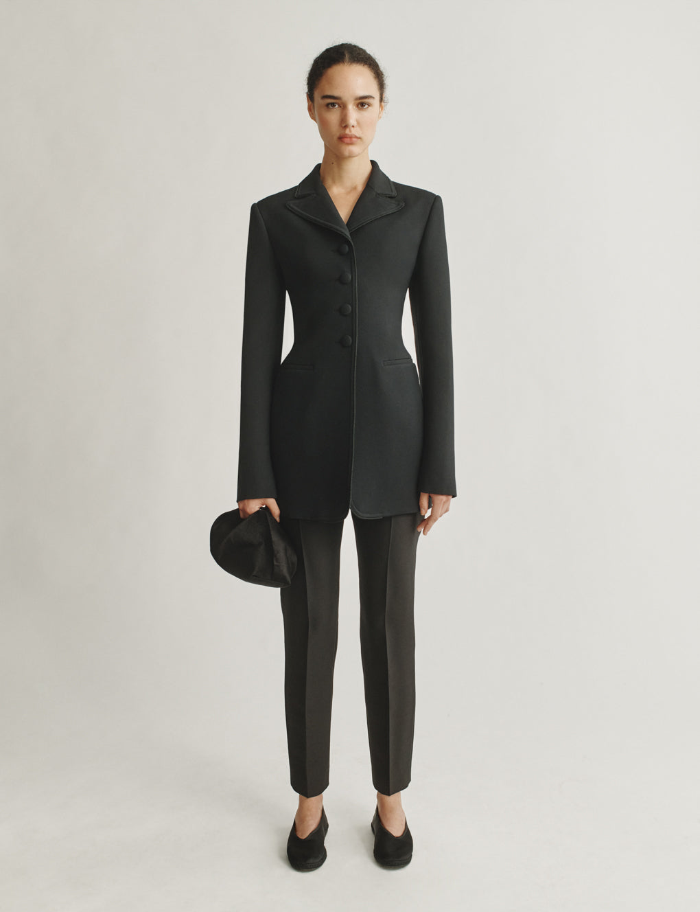 Womens | The Marlene Jacket in Structured Wool-Silk | Black