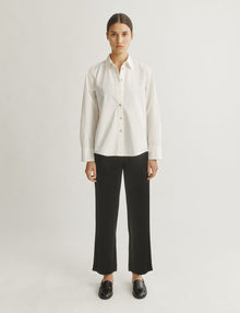 Womens | The Cocoon Shirt in Cotton Poplin | Cream