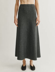 Womens | The Knit Corset Skirt in Wool-Silk Melange | Anthracite