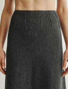 Womens | The Knit Corset Skirt in Wool-Silk Melange | Anthracite