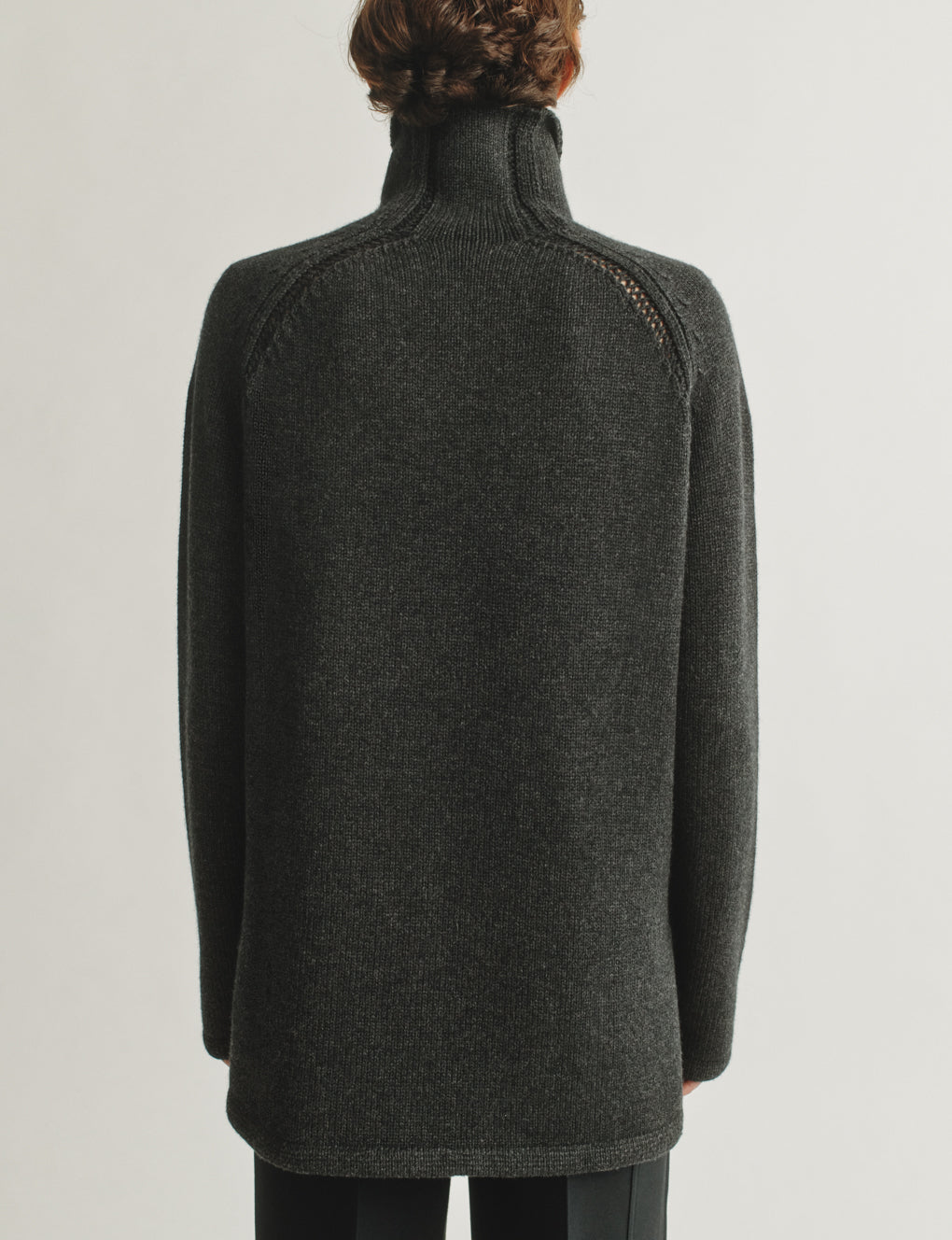 Womens | The Slouch Turtleneck in Wool and Silk | Charcoal