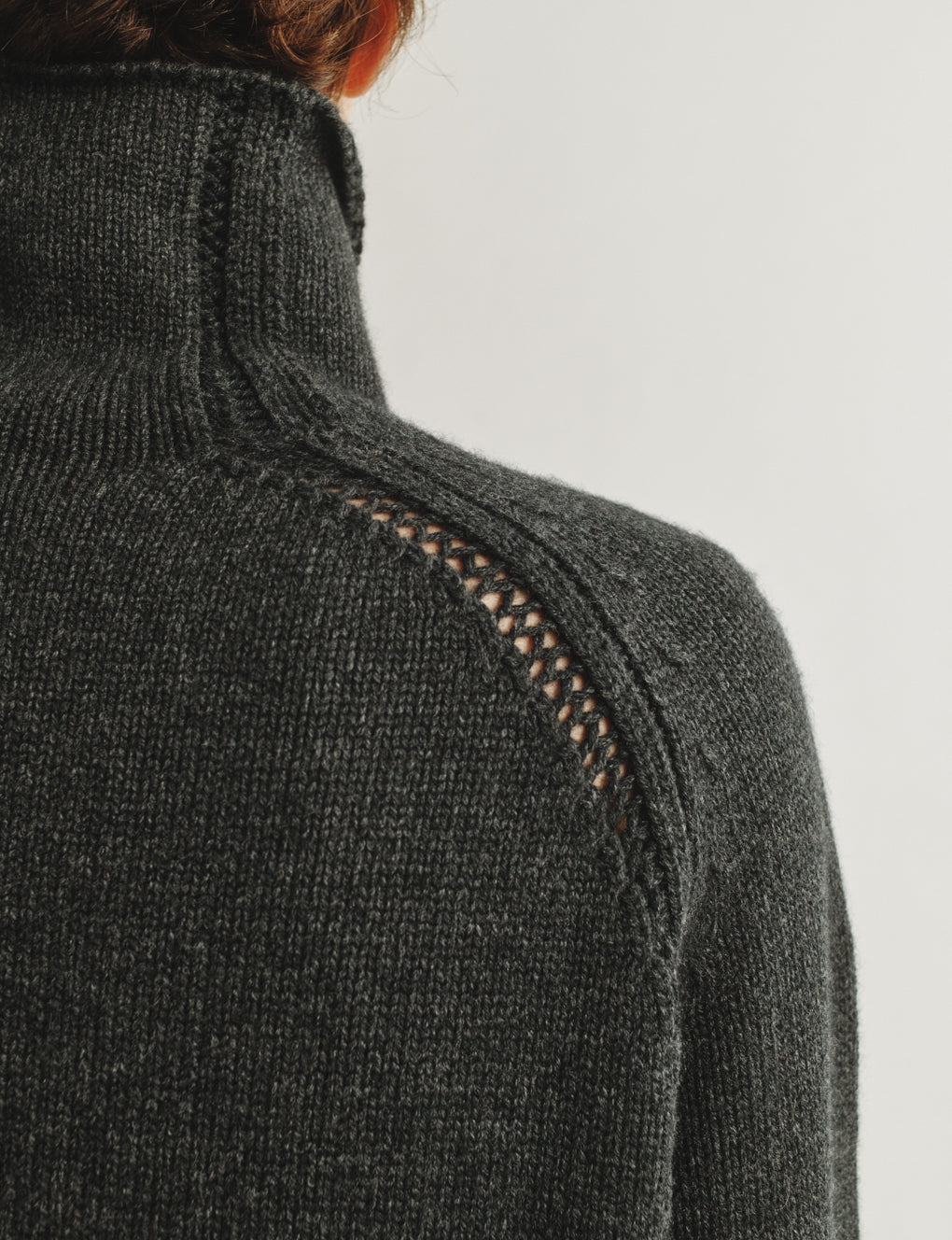 Womens | The Slouch Turtleneck in Wool and Silk | Charcoal