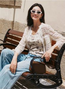 Lace Short Jacket in Chanel-Inspired Style | White