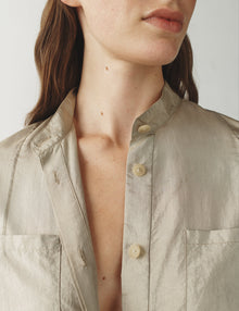 Womens | The Field Dress in Washed Silk Nylon | Carbon