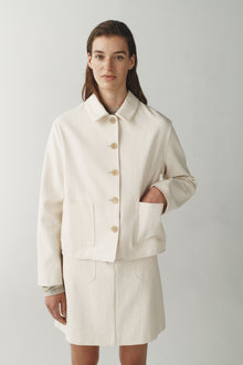 Womens | The Mini Utility Skirt in Washed Canvas | Chalk