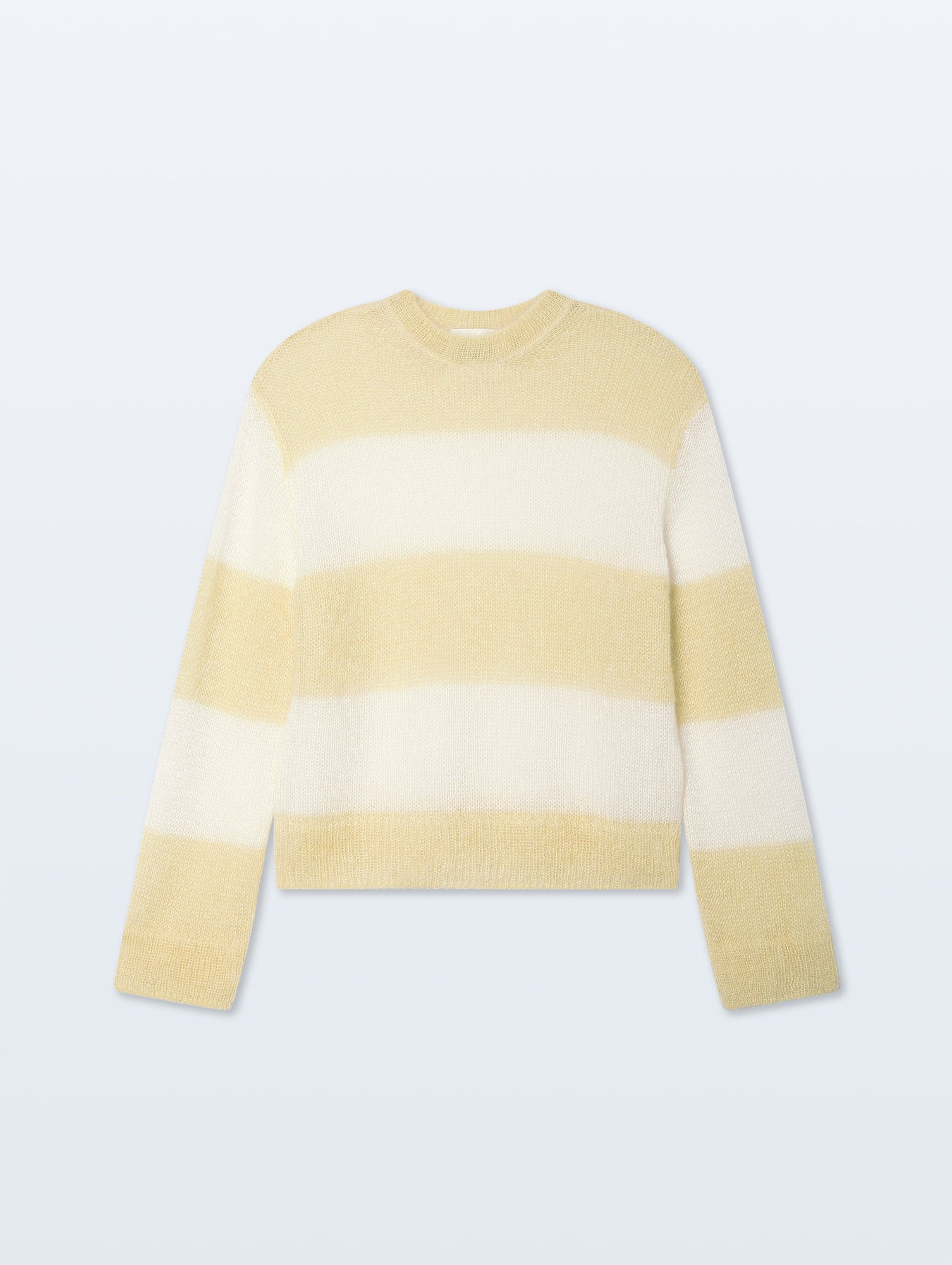 Mohair Luxe Oversized Crewneck | Lemonade/Ivory Stripe