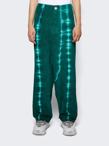 Men | The Elder Statesman | Grid Cord Work Pant | White & Pine Green