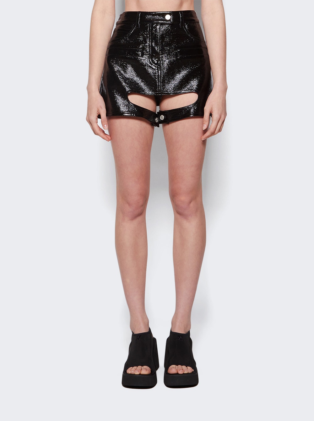 Women | Courrèges | Chaps Vinyl Skirt | Black