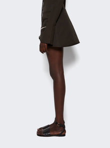 Women | Courrèges | Modular Cotton Mini Skirt | Mud Brown