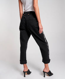 Safari High Waist Relaxed Tapered Denim Jeans | Worn Black