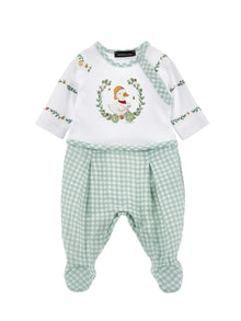 Boys | Vichy Cotton Romper | White/Multicolor