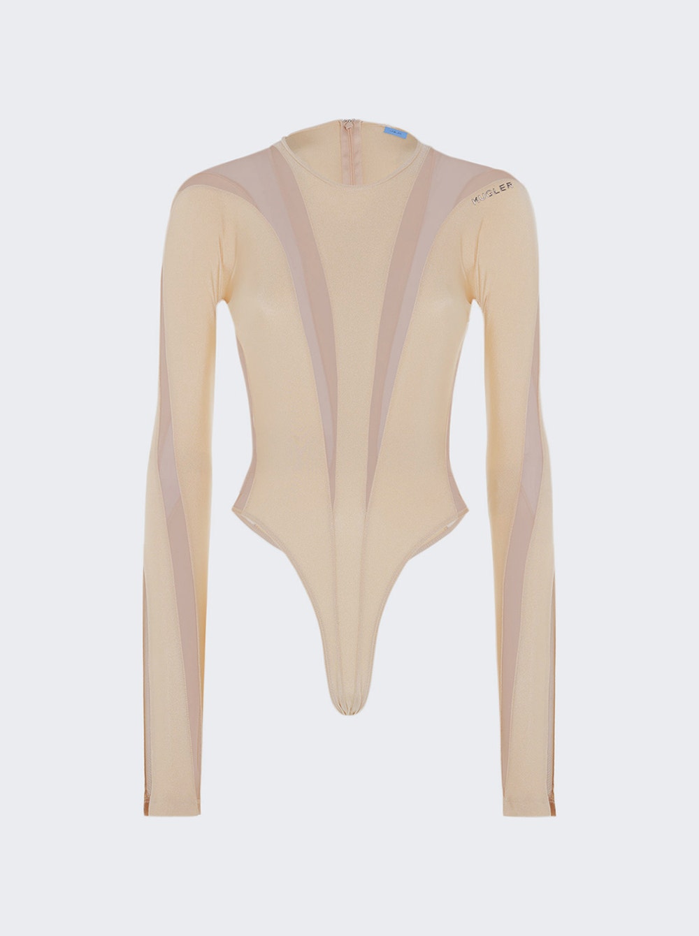 Women | Mugler | Sheer Panel Bodysuit | Ultraviolet & Nude 02