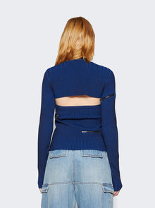 Women | Christopher Esber | Revaler Zipper Long Sleeve Knit Top | Prussian Blue