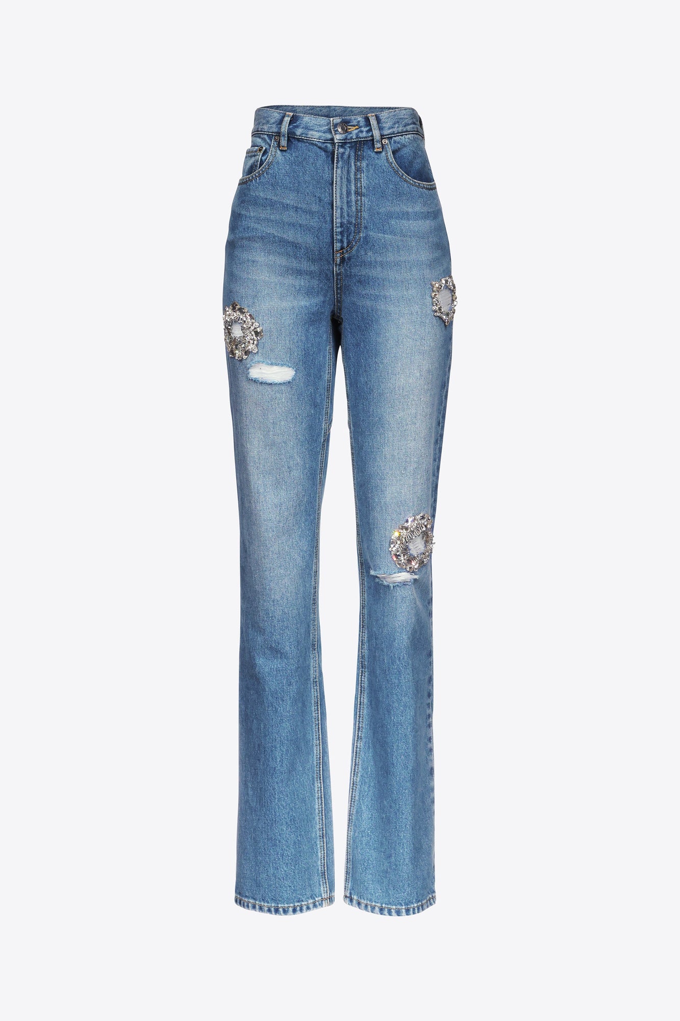 Distressed Crystal Jean | Light Indigo