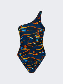 Women | The Attico | One-piece Swimsuit | Blue & Yellow Shades