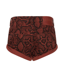 Bandits Low Waist Denim Shorts | Red Python Print