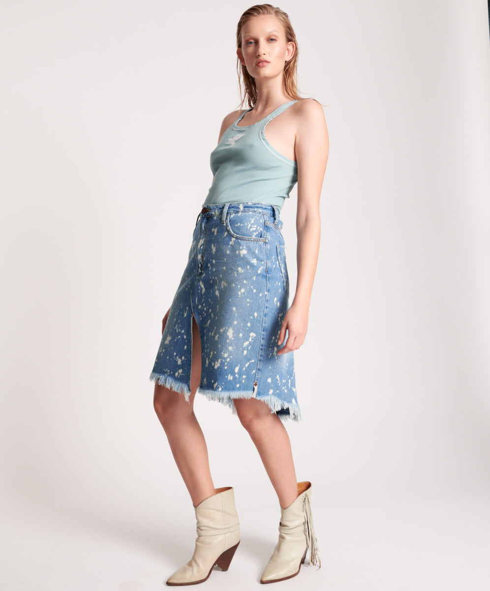 Trucker Trucker Mid Waist Denim Skirt | Royal Salt