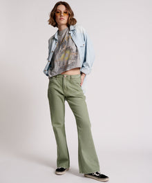 Charlie High Waist Flared Denim Jeans | Super Khaki