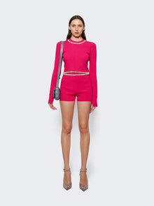 Rabanne | Embellished Knit Shorts | Pink